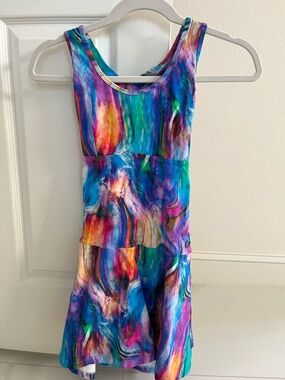 Bluefish Colorful Abstract Tank tennis Dress - Multicolor size ML